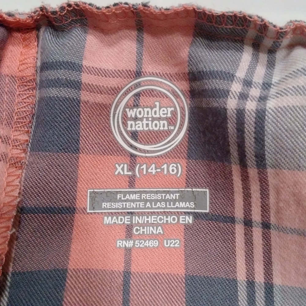 Wonder Nation Plaid Girl's XL 14-16 Pajama Shorts - Picture 3 of 4